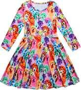 Long Sleeve Dresses for Girls Kids Fall Winter Clothes Twirl Swing Dress
